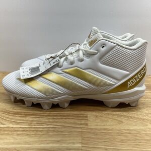 Adidas Adizero Impact.2 MD Football Cleats Men's 10.5 White Gold Molded IF5106‎